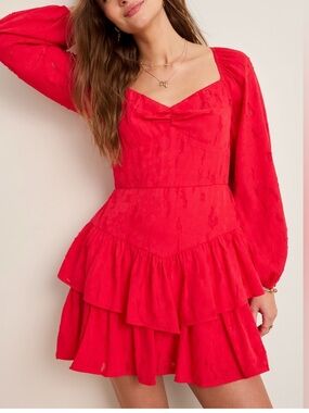 Francesca’s Red Tiered Mini Dress XL